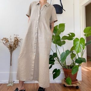 Vintage linen safari dress